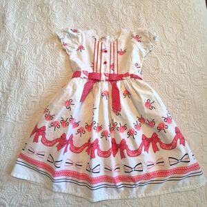 Senorita girls size 24 or 4-5 years rose and bow off white & red EUC